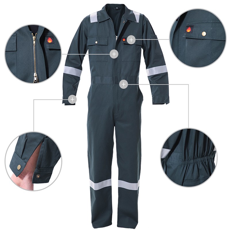 100% Cotton Dark Green Fire Retardant Work Coveralls