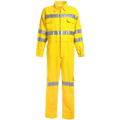 300GSM safety workwear yellow falme resistant coveralls 