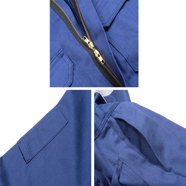  100% FR cotton blue flame resistant workwear coveralls clothing 