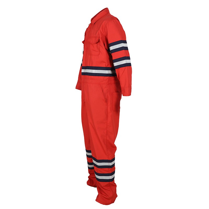 NFPA2112 Standard 150G Red Reflective aramid flame resistant coverall