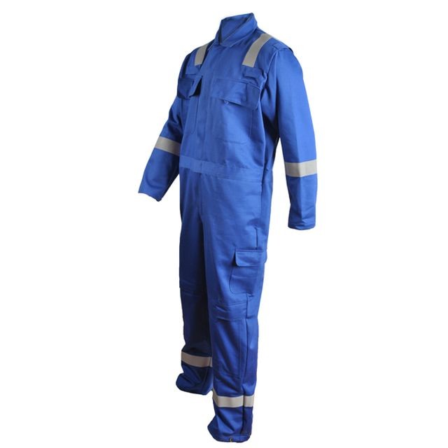 OEM Cotton Nylon 88%/Cotton12% rayal blue FR coveralls With Reflective Tape 