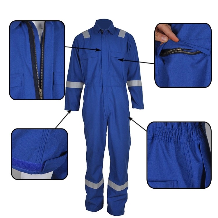  Royal blue anti static flame retardant coverall working uniform 