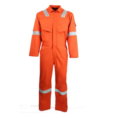 WHITE KLM PROBAN FLAME FIRE RETARDANT COTTON BOILERSUIT REFLECTIVE TAPE OVERALL 