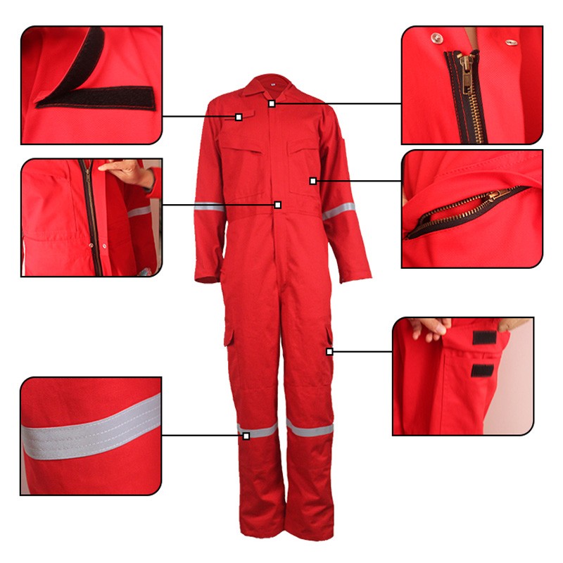  Fire fireproof custom red color safety flame retardant coverall